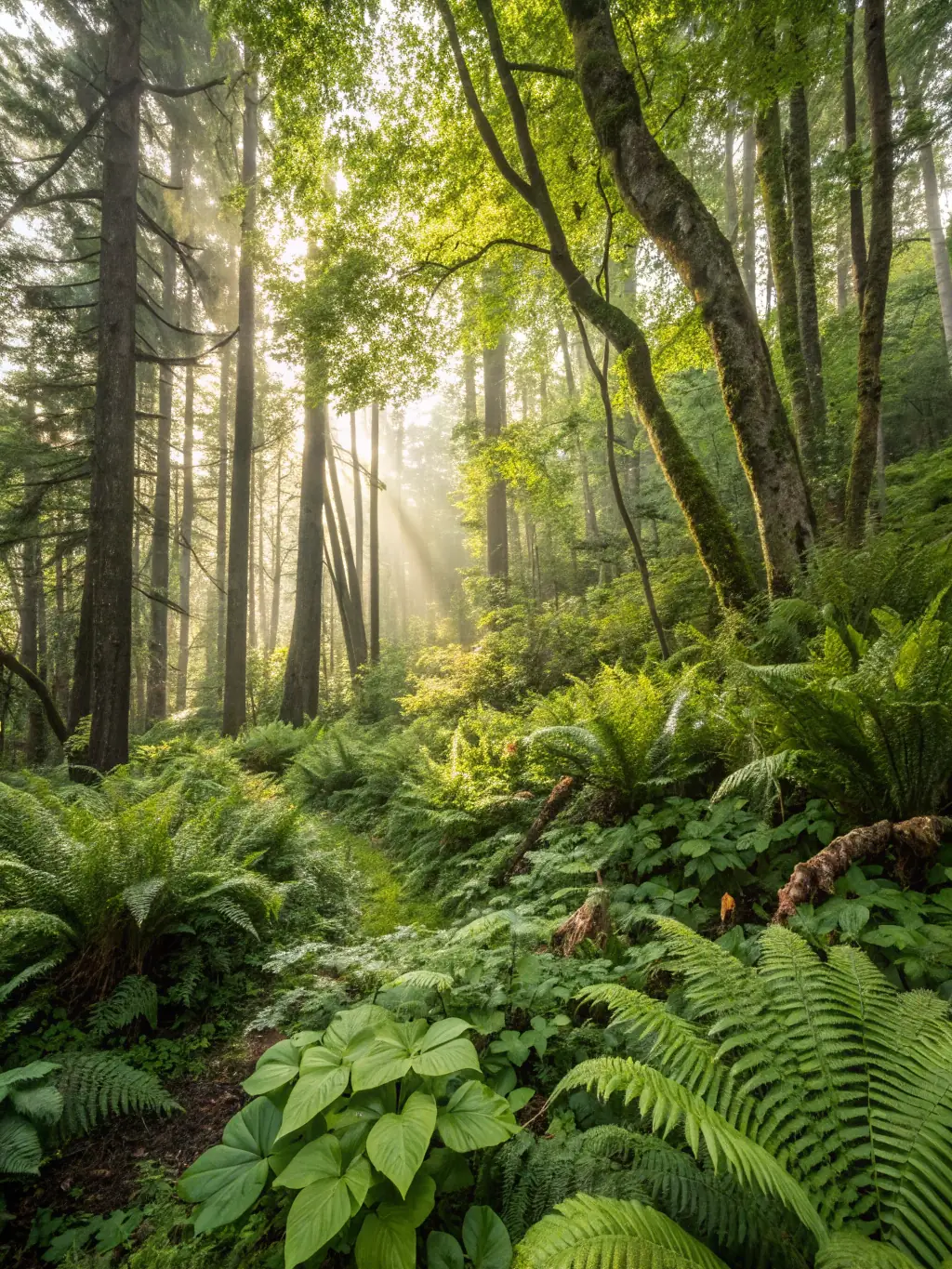 A close-up shot of diverse flora and fauna within a protected forest area, emphasizing the importance of biodiversity conservation.