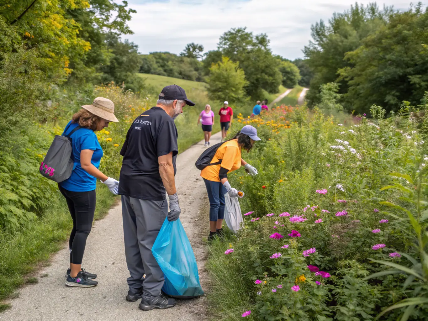 A community event in a forest setting, highlighting the engagement of local people in sustainable forest management activities and environmental education programs.